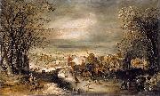 Joos de Momper Winter Landscape with The Flight into Egypt oil